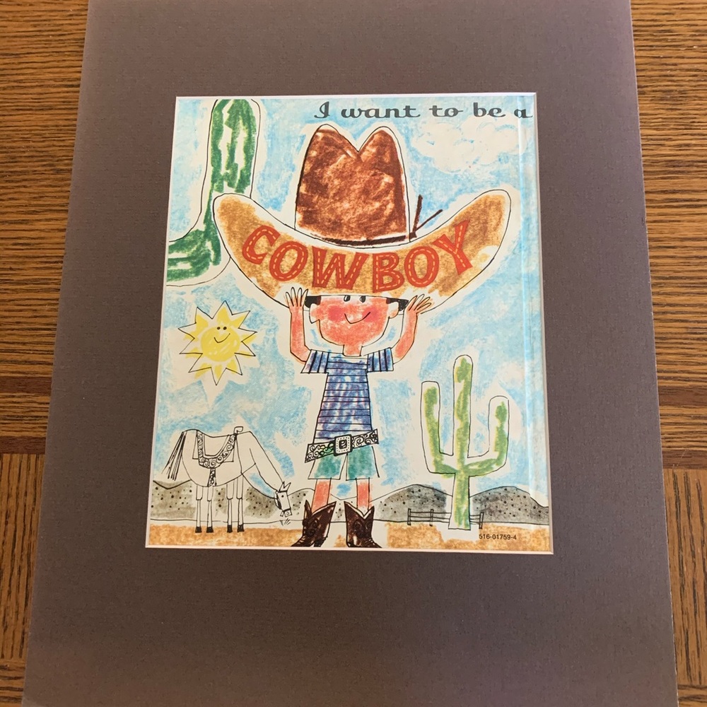 2/$40 Children’s book cover I want to be a Cowboy 1960